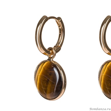 Серьги Fiore Luna, TIGER EYE, LE1120 BR/G, золотистые